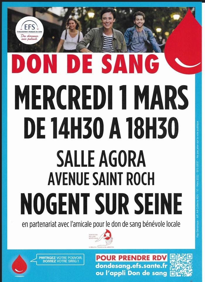 Don du sang 1 er mars 2023