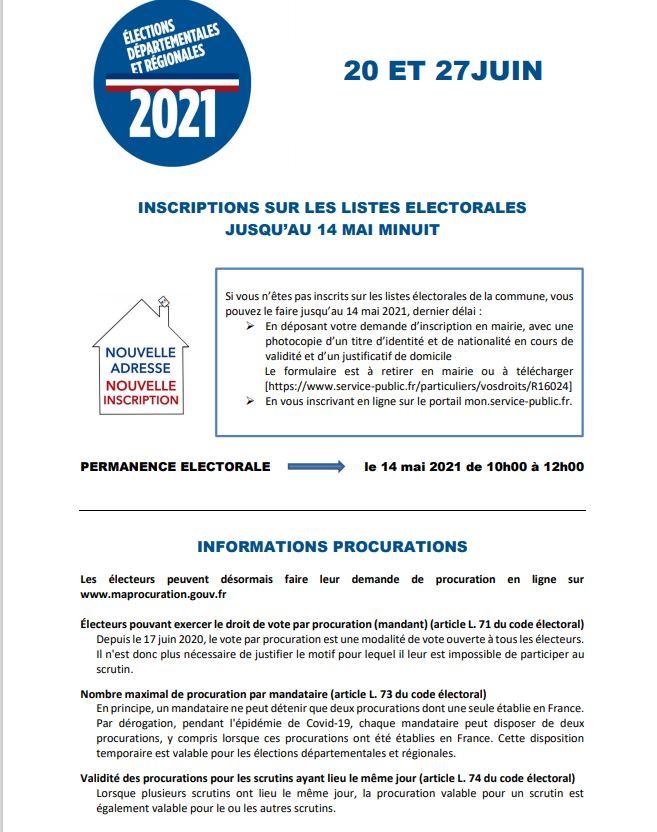 Infos elections